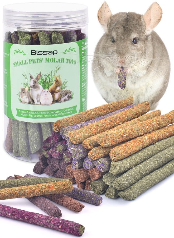 Bissap 36PCS Bunny Chew Sticks, Mixed Natural Timothy Hay Carrot Purple Potato Flowers Rabbit Treats for Bunny Chinchilla Guinea Pig Hamster and Other Small Animals Molar Snack Toy - Image 1